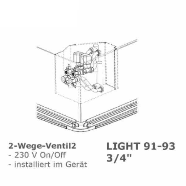 2 Wege Ventilbaugruppen 3/4", LIGHT 91-93, intern, installiert